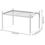 Keukenkast organizer, plank insert met anti-slip mat, keukenkastinzet, voor keuken/badkamer/tafelblad/dressoir (Wht)