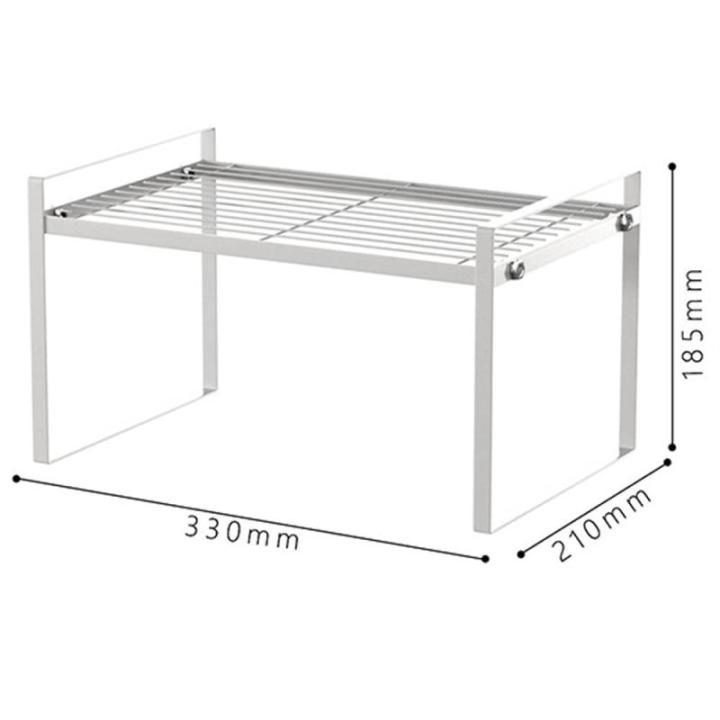 Keukenkast organizer, plank insert met anti-slip mat, keukenkastinzet, voor keuken/badkamer/tafelblad/dressoir (Wht)