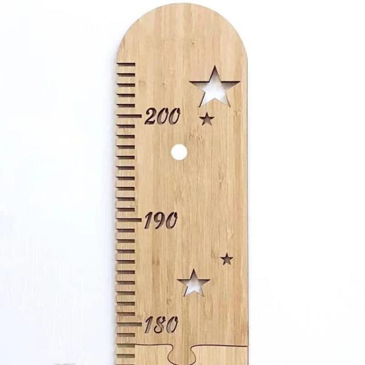 Houten meetlat voor kinderen, houten meetlatten, voor baby's, peuterkamer, maattabel en hoogtemeting voor de muur, kinderkamer, wanddecoratie en kamer, hangende wanddecoratie, inkl