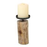 Kandelaar Tempe (3-delige set, kaarsenhouder van hout + metaal, stijlvol design, decoratie eettafel/commode, boho stijl) 4221400