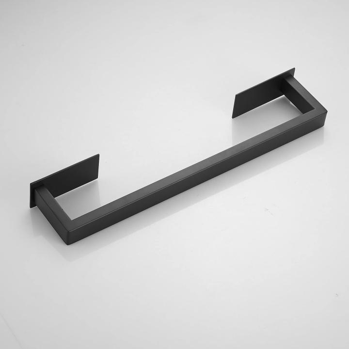Zelfklevende handdoekhouder, roestvrij staal 38,5 cm handdoekhouder met enkele bar voor badkamer keuken, zwart, BA15601B-40, Beelee