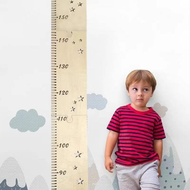 Houten meetlat voor kinderen, houten meetlatten, voor baby's, peuterkamer, maattabel en hoogtemeting voor de muur, kinderkamer, wanddecoratie en kamer, hangende wanddecoratie, inkl