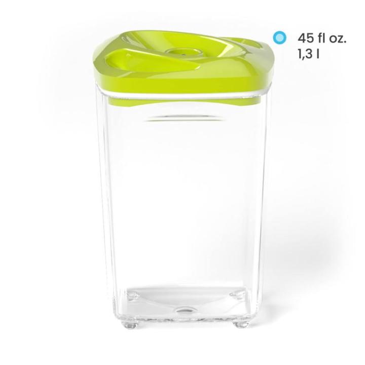 SeeYoo | Set met vacuümcontainers | Inclusief pomp | Houdt de producten langer vers | Voorkom voedselverspilling | Eenvoudig te gebruiken | Veilig | Set van 4 | Kleur limoengroen