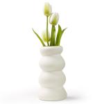 Vaas - Witte bloemen van keramiek voor woningdecoratie droogbloemen voor kamer decoratie als cadeau