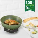 Inductie Kookgerei Sets - 12-delige Kookpan Anti-aanbak Set, Graniet Groene Potten en Pannen Set