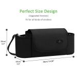 Kinderwagen Organizer, Kinderwagen Caddy Kinderwagen Tas Buggy Organizer met geïsoleerde bekerhouders, Schouderriem, Grote opbergruimte Tas Draagbare opslag Stevige bevestiging 3 