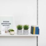 Set van 3 kunstvetplanten, decoratieve plant in zilveren glazen pot, decoratieve mini-vetplanten, kamerplant voor woonkamer, balkon, slaapkamer, badkamer, tafeldecoratie