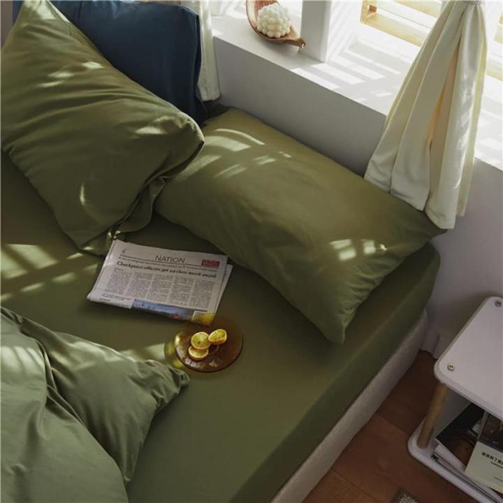 Beddengoed 135x200 donkergroen groen 4-delig microvezel effen kleuren dekbedovertrek zacht en comfortabel beddengoed set ritssluiting - 2 x 135 x 200 + 2 x 80 x 80 cm