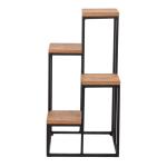Plantenstandaard Ameland 67x34x34 cm zwart en houtkleurig