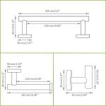 Badkamer Hardware Set 12-Inch Handdoek Bar,Handdoekhaak, Toiletpapierhouder Geborsteld Goud RVS Badkamer Accessoires Gudetap GTS1395BG