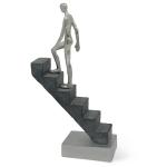 Decoratiefiguur "Top of The Rock" - decoratie als motivatie & symbool voor succes van marmeren 29 cm - modern figuur als standbeeld voor decoratie woonkamer, bureau decoratie & kan