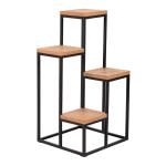 Plantenstandaard Ameland 67x34x34 cm zwart en houtkleurig