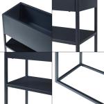 Plantenstandaard Joensuu bloemenstandaard met plank verhoogde plantenbak kruidenbed bloembak van staal 80x80x25 cm zwart