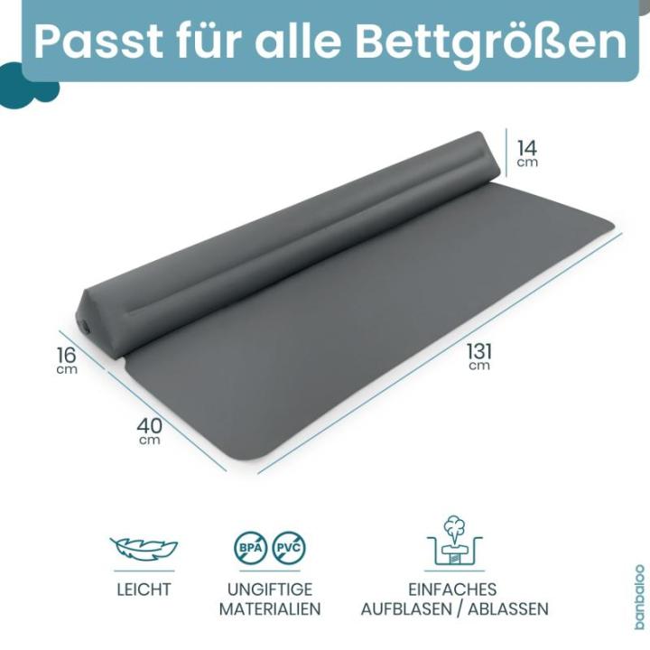 - Opblaasbare bedbumper voor kinderen - Kinderbescherming tegen vallen, opblaasbare reisbedrails, voor opvouwbare eenpersoons-, tweepersoons-, queensize-, kingsize- en Montessori-b