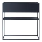 Plantenstandaard Joensuu bloemenstandaard met plank verhoogde plantenbak kruidenbed bloembak van staal 80x80x25 cm zwart