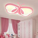 LED Kinder Plafondlamp Vlinder Plafondlamp Dimbaar Acryl Plafondlamp Kinderkamer Creatieve Plafondlamp Meisjeskamer Slaapkamer Cartoon Plafondlamp-rosa 42cm