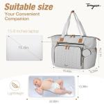Luiertas met fopspeentas en aankleedonderlegger, schoudertas, multifunctionele babytas voor grote reis-luiertas voor mama en papa, geïsoleerde tassen (grijs)