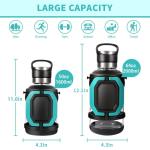 2L glazen waterfles met handvat en riem - 64 oz groot, halve gallon, BPA-vrij, borosilicaatglas, brede mond, roestvrij stalen thee-ei - voor sportschool, sport, training en dagelij