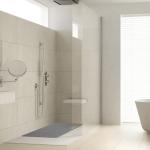 LY4U Antislip douchemat zachte loofah anti schimmel PVC badmat voor douchecabine badkamer 50 cm x 80 cm grijs
