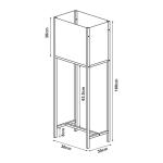 Plantenstandaard Porsgrunn 100x30x30 cm zwart