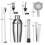 Cocktailshaker, 10 stuks, roestvrij staal, cocktailmixset met receptenboek, 750 ml, premium barkeeperset voor thuis, bar