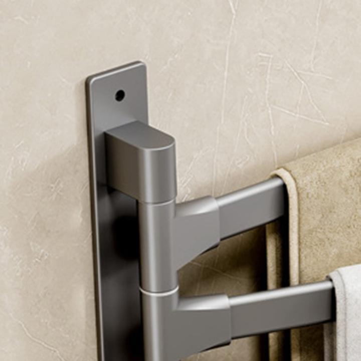 BestAlice Draaibare Handdoekhouder voor Badkamer, 12 Inch Roestvrijstalen 4-armige Handdoekbeugel, 180 Graden Rotatie Ruimtebesparende Wandgemonteerde Handdoekhouder met Haak voor Badkamer, Keuken