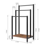 3-laags vrijstaand handdoekenrek, handdoekhouder metalen ladder handdoekhouder droogstandaard met 3 handdoekrails en opbergplank, badkameraccessoires organizer voor badopslag en handdoeken, washandjes, bruin