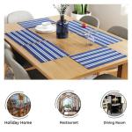 Encasa Homes (6 stuks) van katoen met fijne ribben - perfecte afmetingen 48 x 33 cm, moderne en intelligente kleuren, voor gebruik thuis, in cafés - Franca Blue Stripes