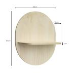 Wandplank van hout, decoratief hangrek, zwevend rek voor woonkamer, plank, kinderkamer, slaapkamer, rond rek voor muren, 33 x 38 cm