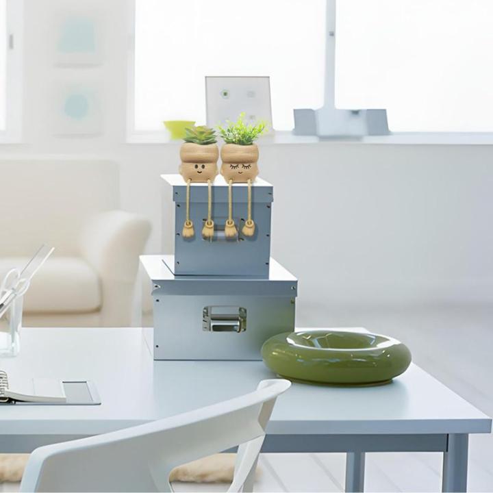 Mini-planten, vetplanten, kunstplant, klein met schattige smiley-pot, voor badkamer, keuken, hal, vensterbank, nachtkastje, decoratie