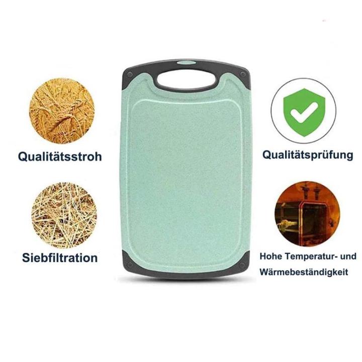 Snijplankenset, 3 stuks, tarwestro, keuken, snijplanken, BPA-vrij, met sapgroeven, gemakkelijk vast te pakken, hangende gaten, antislip, vaatwasmachinebestendige snijplank (beige +