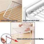 Keukenkast organizer, plank insert met anti-slip mat, keukenkastinzet, voor keuken/badkamer/tafelblad/dressoir (Wht)
