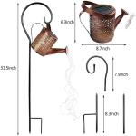 Gieter op zonne-energie, LED zonne-lantaarn string licht buiten tuin waterdicht uitgehold retro metalen water kan lichten, voor tuin patio tuin pad lantaarn plant decoratie (met be