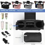 Kinderwagen-organizer, universeel, kinderwagentas met 2 geïsoleerde bekerhouders, buggy-organizer, kinderwagentassen met schouderriem en antislip, veilige haken, luipaardpatroon