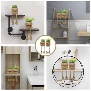 Mini-planten, vetplanten, kunstplant, klein met schattige smiley-pot, voor badkamer, keuken, hal, vensterbank, nachtkastje, decoratie
