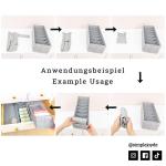 HEMNES Dubbele organizer voor IKEA-commode; het origineel; perfecte pasvorm; stabiele bodem; opbergsysteem voor luierbenodigdheden, kinderkleding, sokken, ondergoed; set van 8