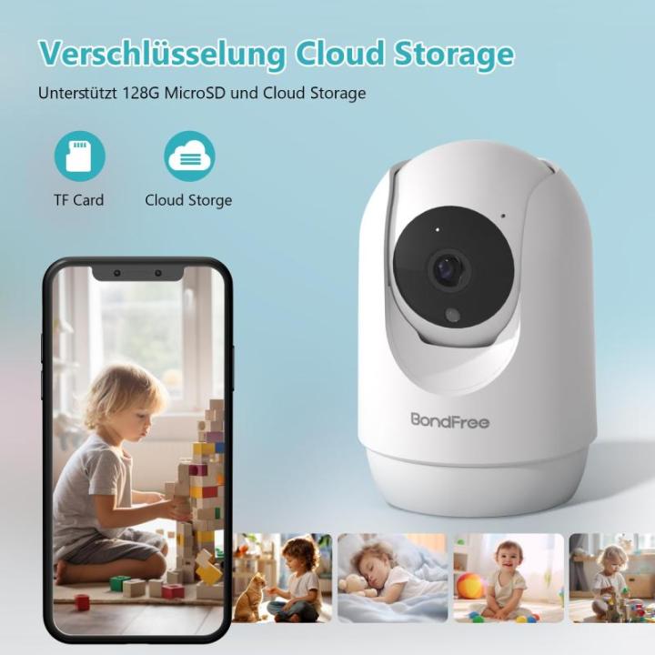 2K/3MP/4-zoom babyfoon met camera en app, babymonitor 2,4 GHz wifi, compatibel met Alexa, twee-weg audio en IR-nachtzicht, schreeuw- en bewegingsdetectie, 14 wiegliedjes