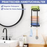 XILIMEN Handdoekenrek zonder boren, handdoekhouder voor aan de muur, badhanddoekhouder, zelfklevende zwarte