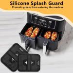 2 stuks herbruikbare siliconen spatbescherming, siliconen vorm, spatbescherming voor Ninja Foodi Max Dual Zone AF400EU, spatbescherming voor friteuses ter bescherming van verwarmin