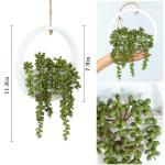 Opknoping Plant Kunstmatige Vetplanten Nep Koord van Parels Planten 30 cm in Houten Pot voor Indoor Outdoor Muur Decor (1 ST)