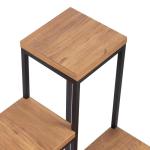 Plantenstandaard Ameland 67x34x34 cm zwart en houtkleurig