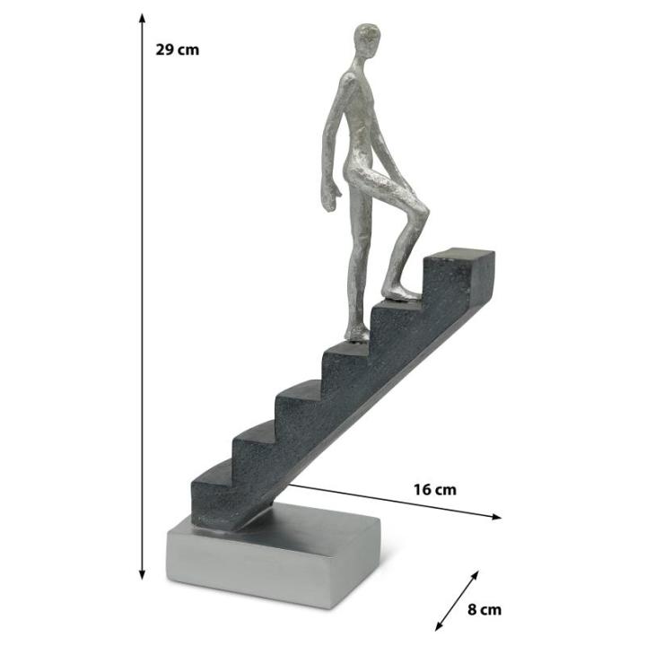 Decoratiefiguur "Top of The Rock" - decoratie als motivatie & symbool voor succes van marmeren 29 cm - modern figuur als standbeeld voor decoratie woonkamer, bureau decoratie & kan