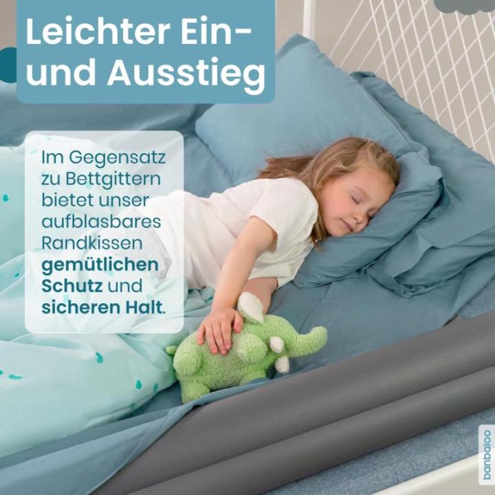 - Opblaasbare bedbumper voor kinderen - Kinderbescherming tegen vallen, opblaasbare reisbedrails, voor opvouwbare eenpersoons-, tweepersoons-, queensize-, kingsize- en Montessori-b
