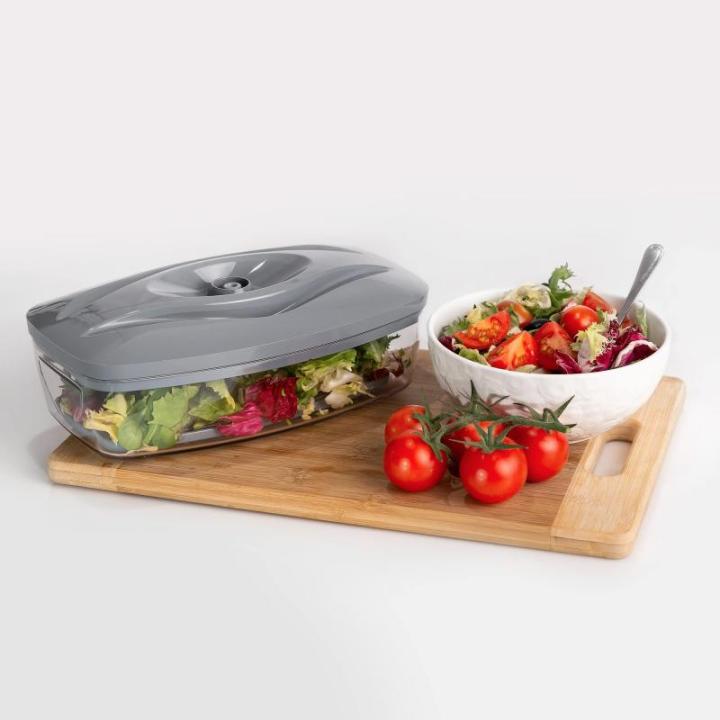 SeeYoo Vacuümcontainer | Incl. Pomp | Vershouddozen | Voedselcontainers | Vacuümcontainer | Opbergdoos | Vacuümmachine | Voedseldoos | BPA-vrij | Set van 5 | Grijs