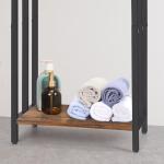 3-laags vrijstaand handdoekenrek, handdoekhouder metalen ladder handdoekhouder droogstandaard met 3 handdoekrails en opbergplank, badkameraccessoires organizer voor badopslag en handdoeken, washandjes, bruin