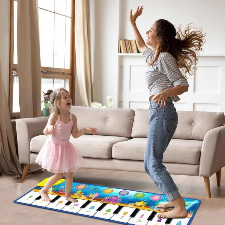 Pianomat, dansmat, muziekmat, kinderspeelgoed vanaf 1 jaar, babyspeelgoed, educatief speelgoed, cadeau, 1 jaar, voor jongens en meisjes van 2 tot 4 jaar, 110 x 36 cm