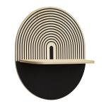Wandplank van hout, decoratief hangrek, zwevend rek voor woonkamer, plank, kinderkamer, slaapkamer, rond rek voor muren, 33 x 38 cm