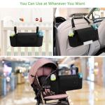Kinderwagen Organizer, Kinderwagen Caddy Kinderwagen Tas Buggy Organizer met geïsoleerde bekerhouders, Schouderriem, Grote opbergruimte Tas Draagbare opslag Stevige bevestiging 3 