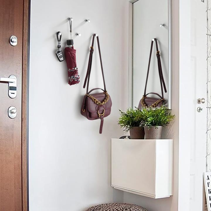 BGL Zelfklevende haken, robuuste muurhaken, handdoekhaken voor aan de wand van badkamer, keuken, deur, kast, messing - 5 stuks, chroom