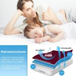 Matrasbeschermer, waterdicht, 90 x 200 cm, incontinentie-hoeslaken, ademend, matrasbescherming, hoeslakens, incontinentie-onderlegger, wasbaar op 60 °C, rood